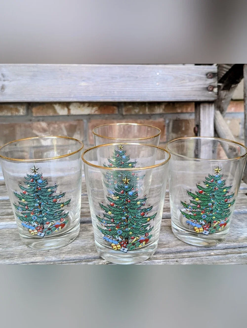 Cuthbertsons Christmas Tree Old Fashioned Glasses (4x)